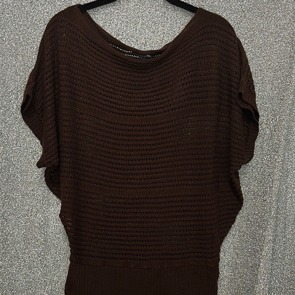 Othr Brown Off-the-Shoulder Knit Sweater